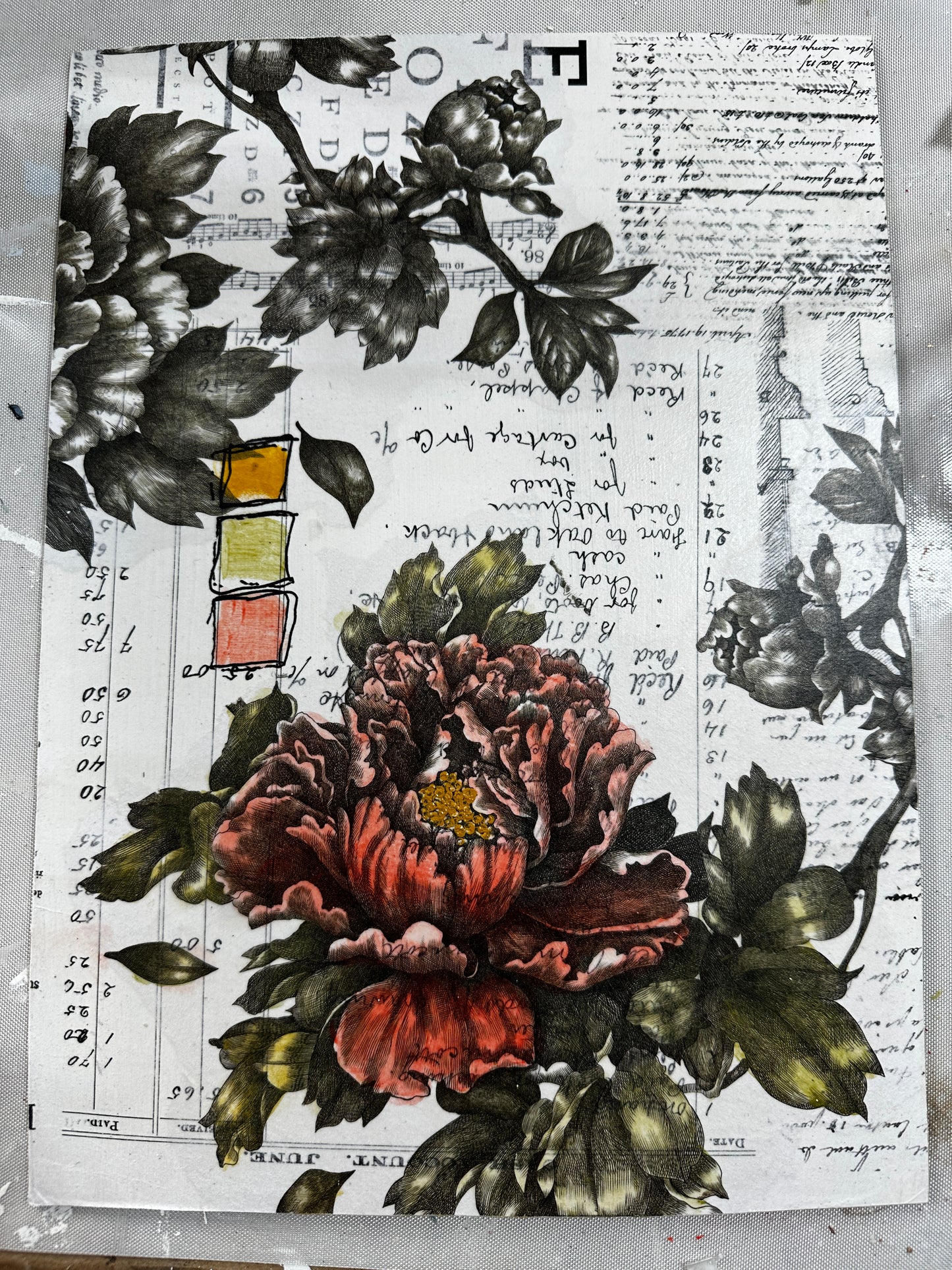 Layerd Decoupage Project Using Roycycled Paintable Floral and Typography Love Decoupage Papers.