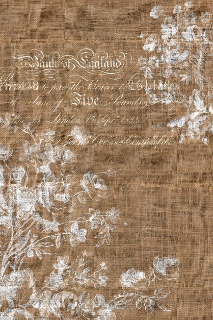 Floral Burlap Decoupage Paper - Portrait
