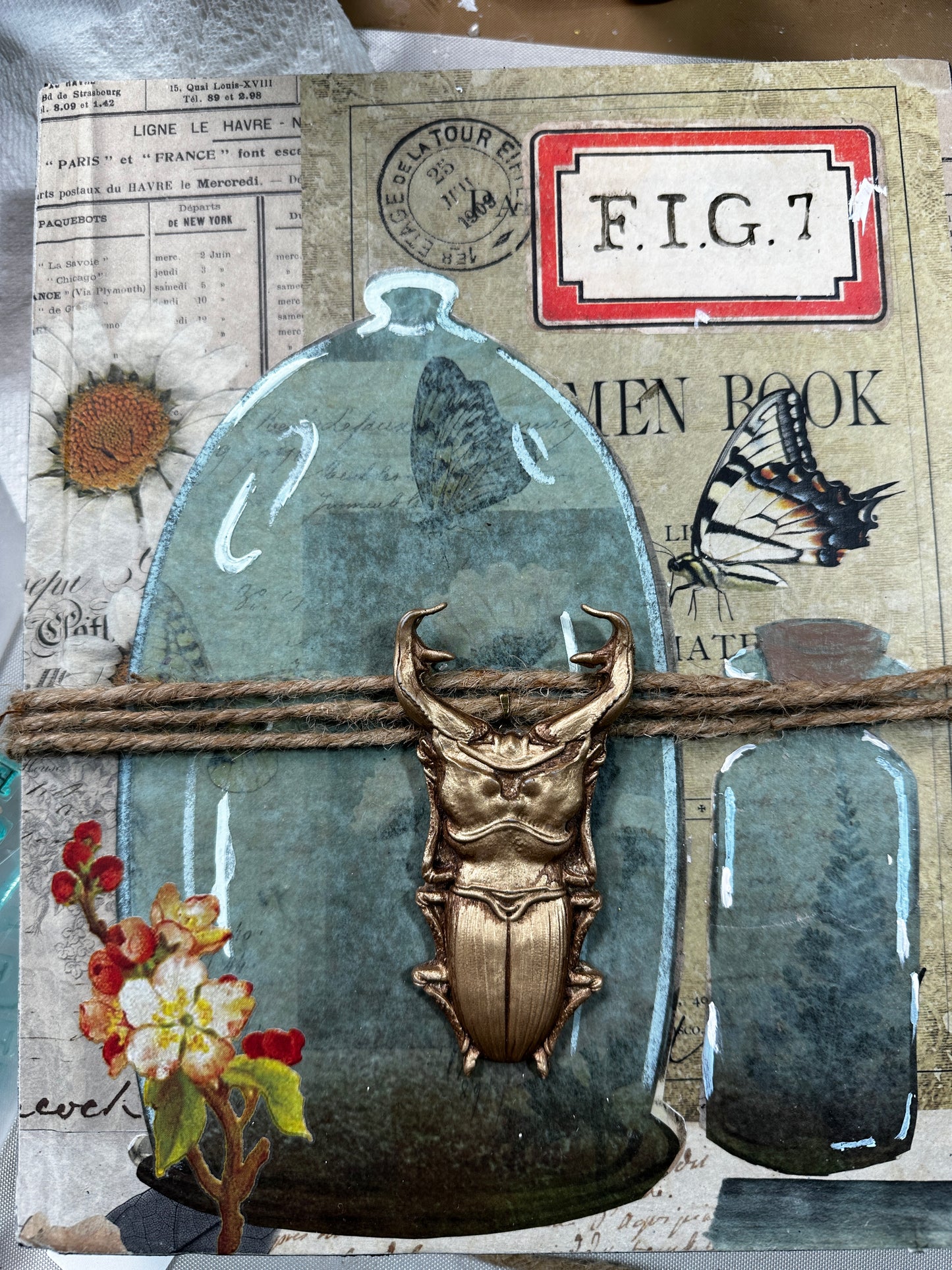Stencil - Roycycled 12" x 12" Cloche & Jar Stencil - (RT)