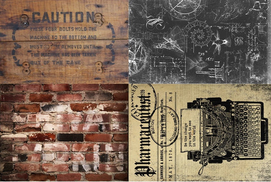 Industrial Project Blocks Roycycled Decoupage Paper